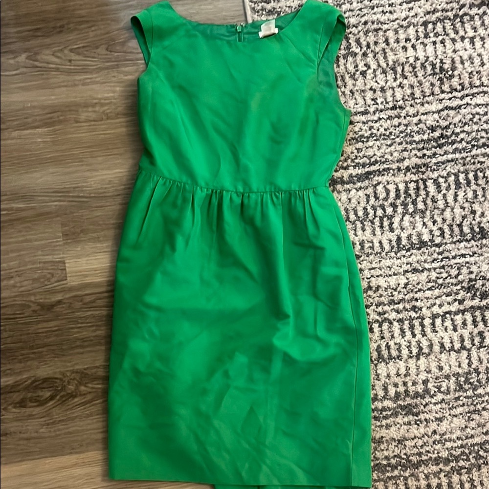 J. Crew Green Sheath Midi Dress for Work